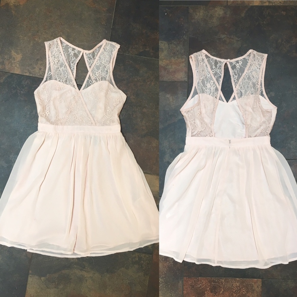 F21 Light Pink Fit and Flare Dress